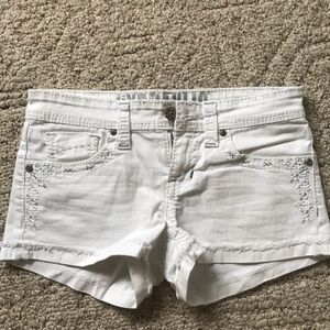 White Jean Shorts